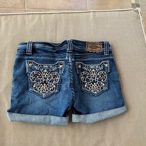 LA idol embellished denim shorts